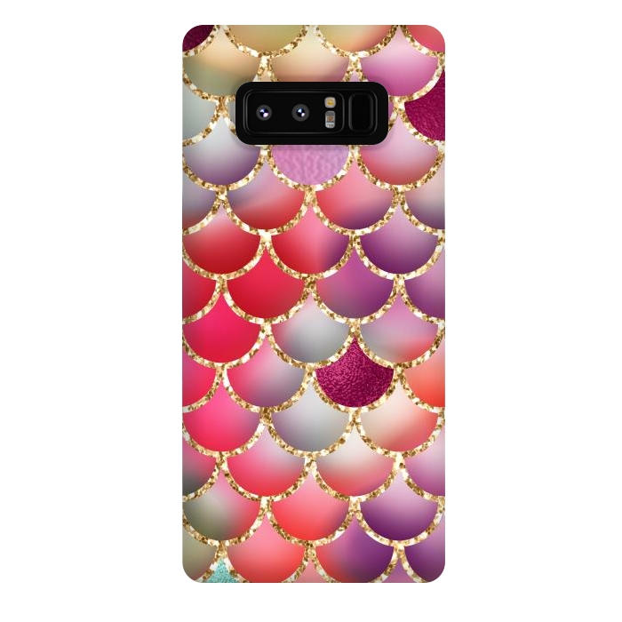 Galaxy Note 8 StrongFit colorful mermaid glitter scales by haroulita