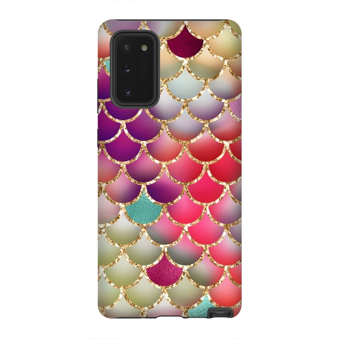 Galaxy Note 20 StrongFit colorful mermaid glitter scales by haroulita