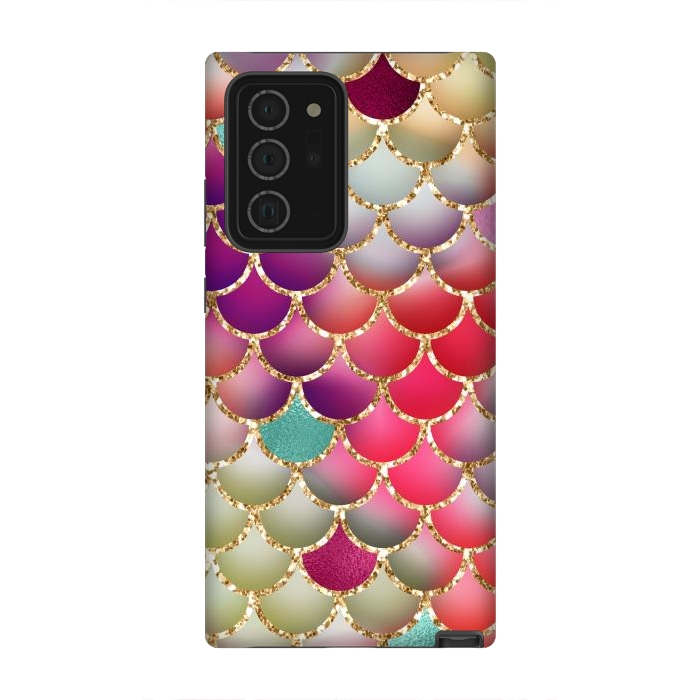 Galaxy Note 20 Ultra StrongFit colorful mermaid glitter scales by haroulita