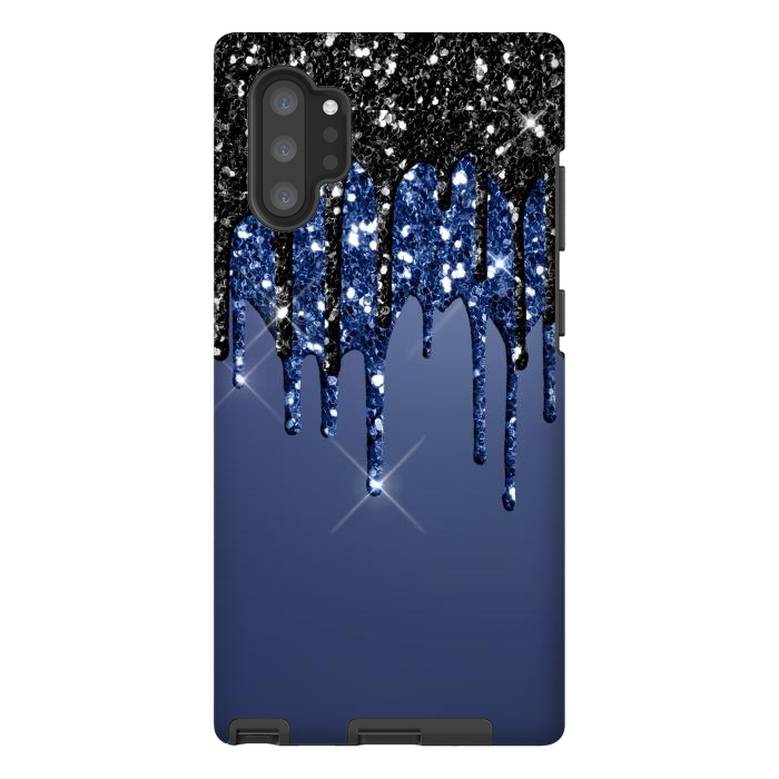 Galaxy Note 10 plus StrongFit blue black glitter drops by haroulita