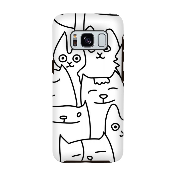 Galaxy S8 StrongFit black white funny cats by haroulita