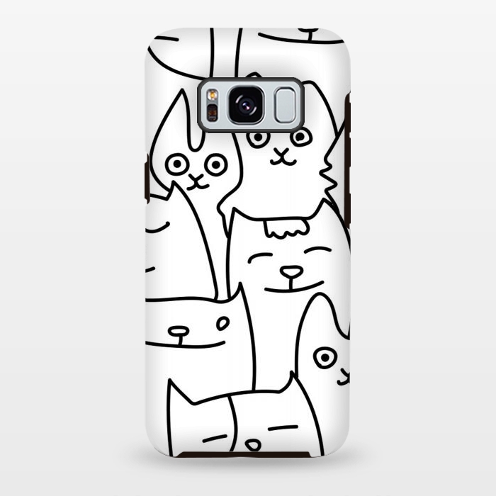 Galaxy S8 plus StrongFit black white funny cats by haroulita
