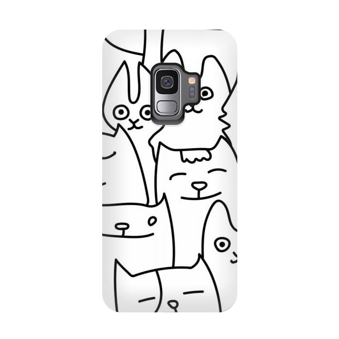 Galaxy S9 StrongFit black white funny cats by haroulita