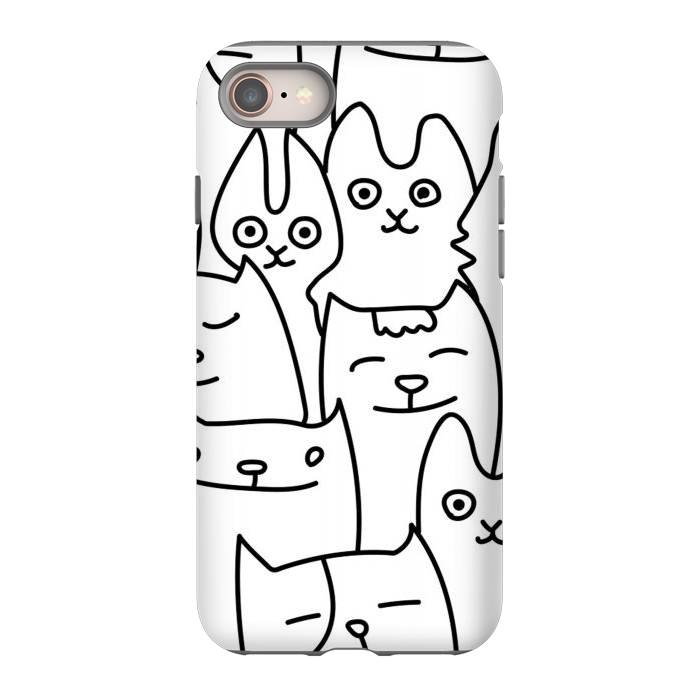 iPhone 8 StrongFit black white funny cats by haroulita