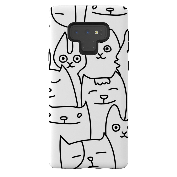 Galaxy Note 9 StrongFit black white funny cats by haroulita