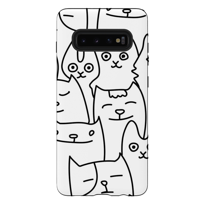 Galaxy S10 plus StrongFit black white funny cats by haroulita
