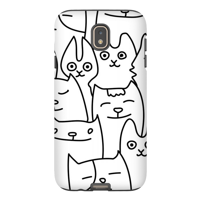 Galaxy J7 StrongFit black white funny cats by haroulita