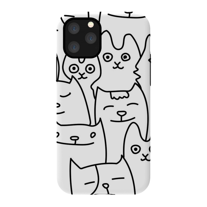 iPhone 11 Pro StrongFit black white funny cats by haroulita