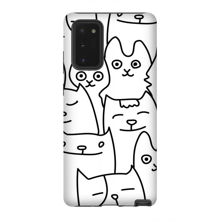 Galaxy Note 20 StrongFit black white funny cats by haroulita