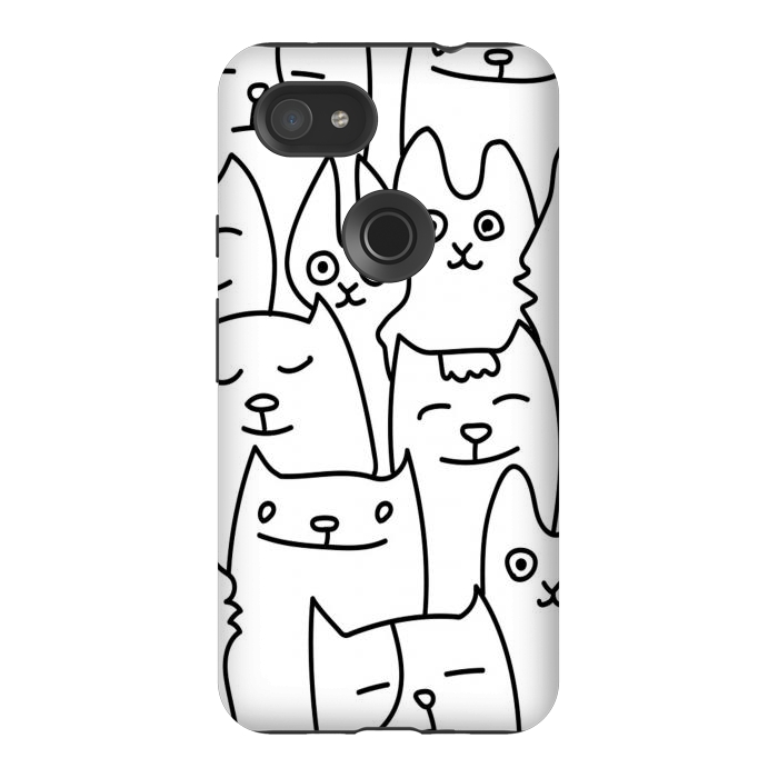 Pixel 3AXL StrongFit black white funny cats by haroulita
