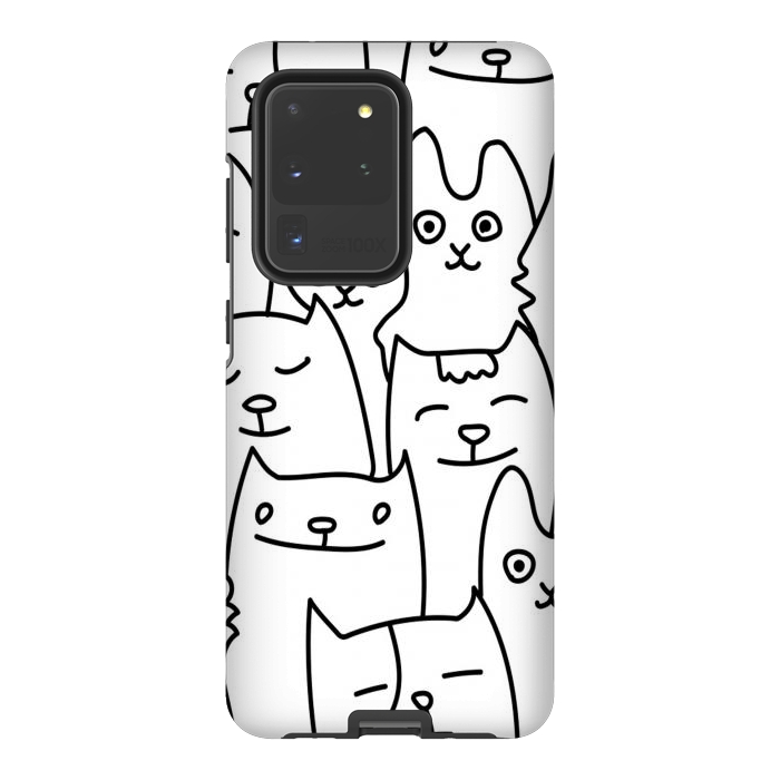 Galaxy S20 Ultra StrongFit black white funny cats by haroulita