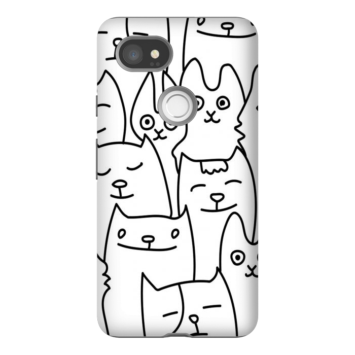 Pixel 2XL StrongFit black white funny cats by haroulita