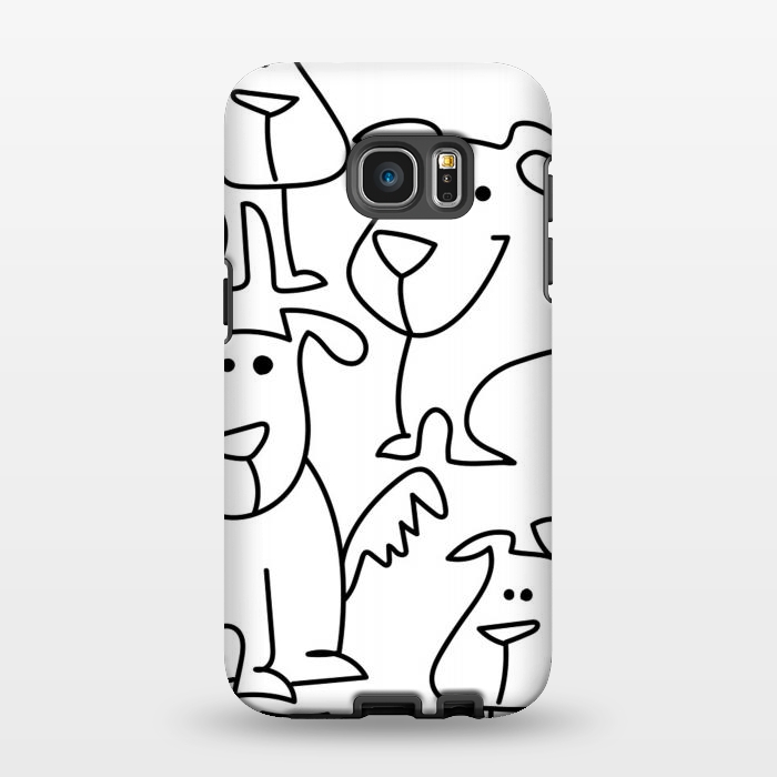 Galaxy S7 EDGE StrongFit doodle dogs by haroulita