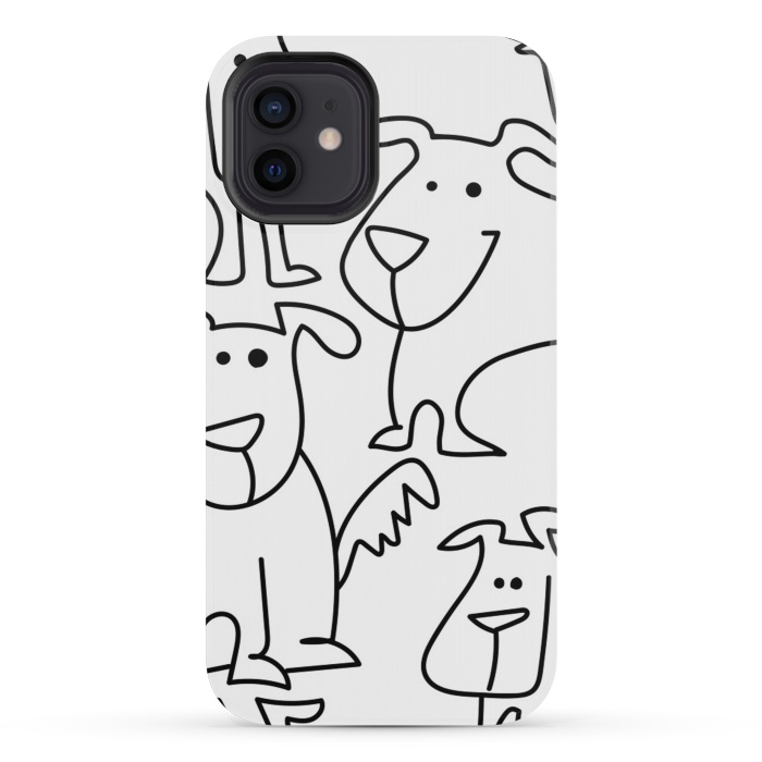 iPhone 12 mini StrongFit doodle dogs by haroulita