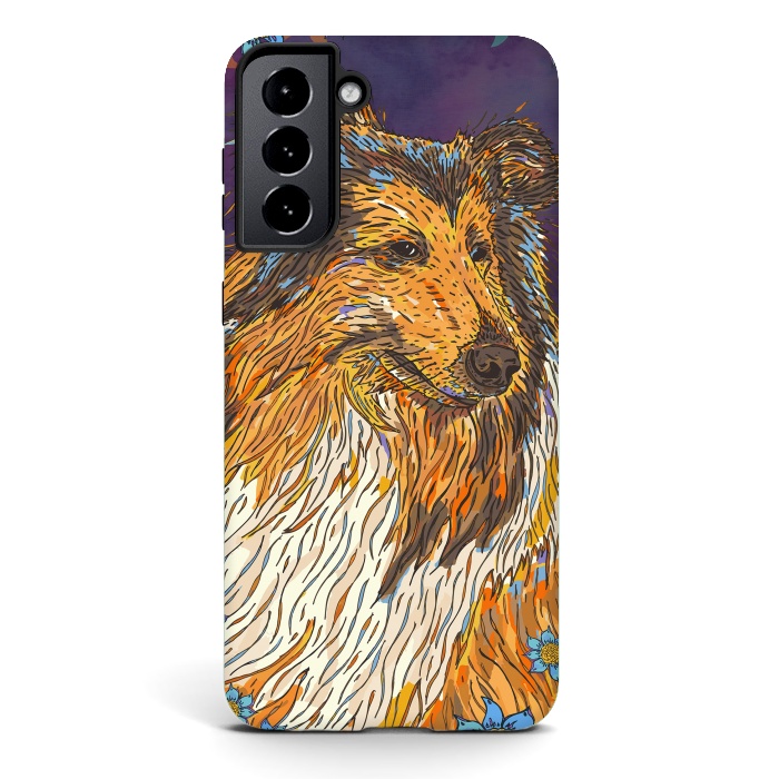 Galaxy S21 StrongFit Rough Collie by Lotti Brown