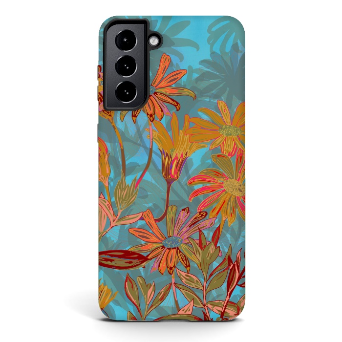 Galaxy S21 StrongFit Fantasy Fall Flowers by Lotti Brown