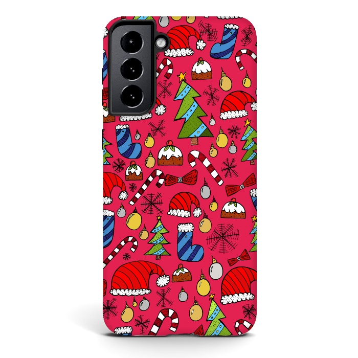 Galaxy S21 plus StrongFit The Christmas Pattern by Steve Wade (Swade)
