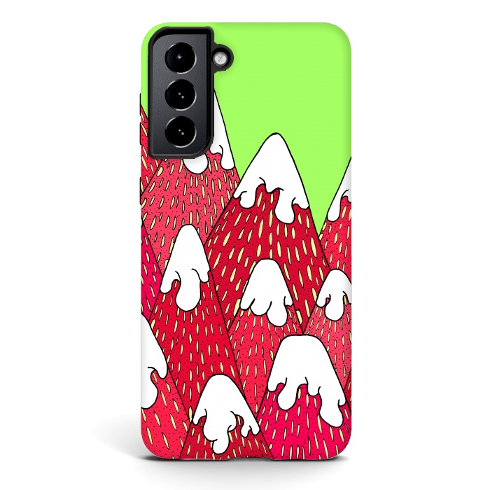 Galaxy S21 plus StrongFit Strawberry Mountains by Steve Wade (Swade)