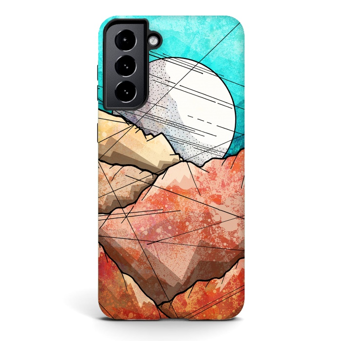 Galaxy S21 plus StrongFit Copper rocks under the moon by Steve Wade (Swade)