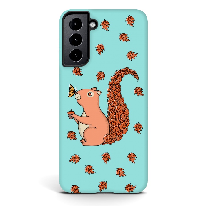 Galaxy S21 plus StrongFit Squirrel and Butterfly by Coffee Man