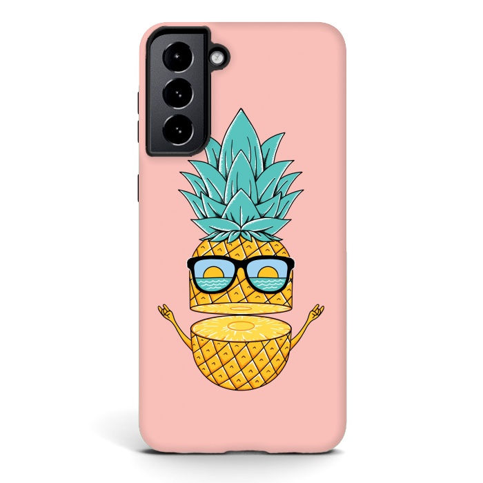 Galaxy S21 StrongFit Pineapple Sunglasses Pink by Coffee Man