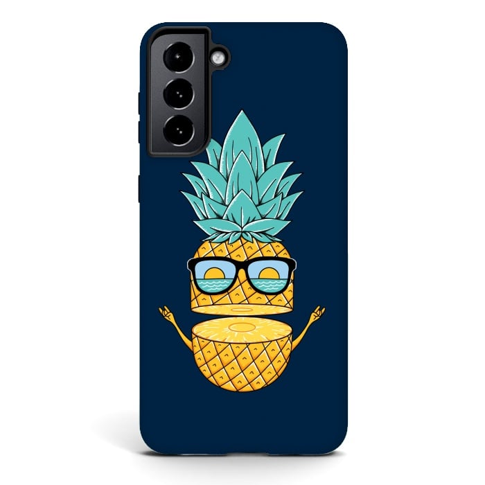Galaxy S21 StrongFit Pineapple Sunglasses Blue by Coffee Man