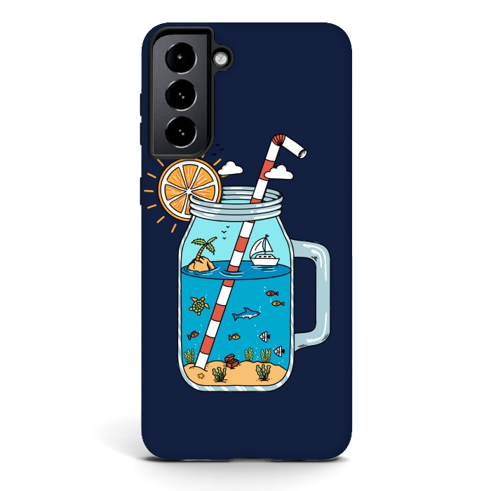 Galaxy S21 plus StrongFit Drink Landscape Blue by Coffee Man