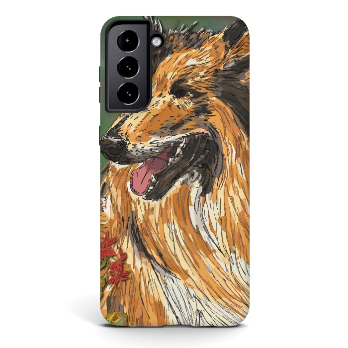 Galaxy S21 StrongFit Rough Collie (Summer) by Lotti Brown