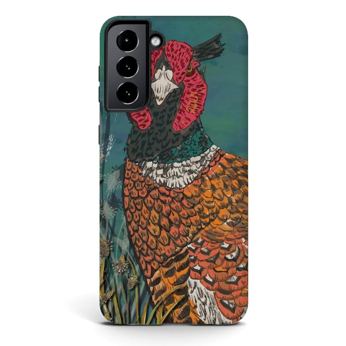 Galaxy S21 StrongFit Funny Pheasant by Lotti Brown