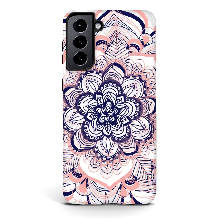 Galaxy S21 StrongFit Purple, Blue and Pink Netted Mandala by Tangerine-Tane