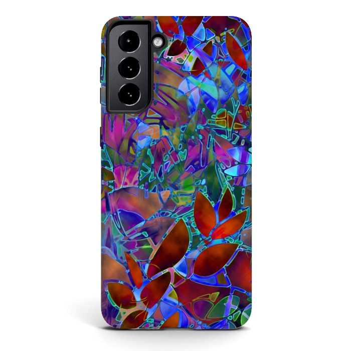 Galaxy S21 StrongFit Floral Abstract Stained Glass G174 by Medusa GraphicArt