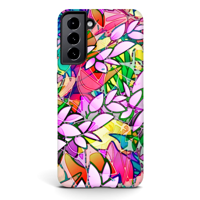 Galaxy S21 plus StrongFit Grunge Art Floral Abstract G130  by Medusa GraphicArt