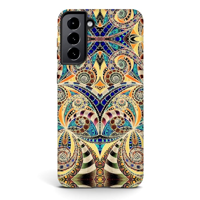 Galaxy S21 plus StrongFit Drawing Floral Zentangle G240 by Medusa GraphicArt