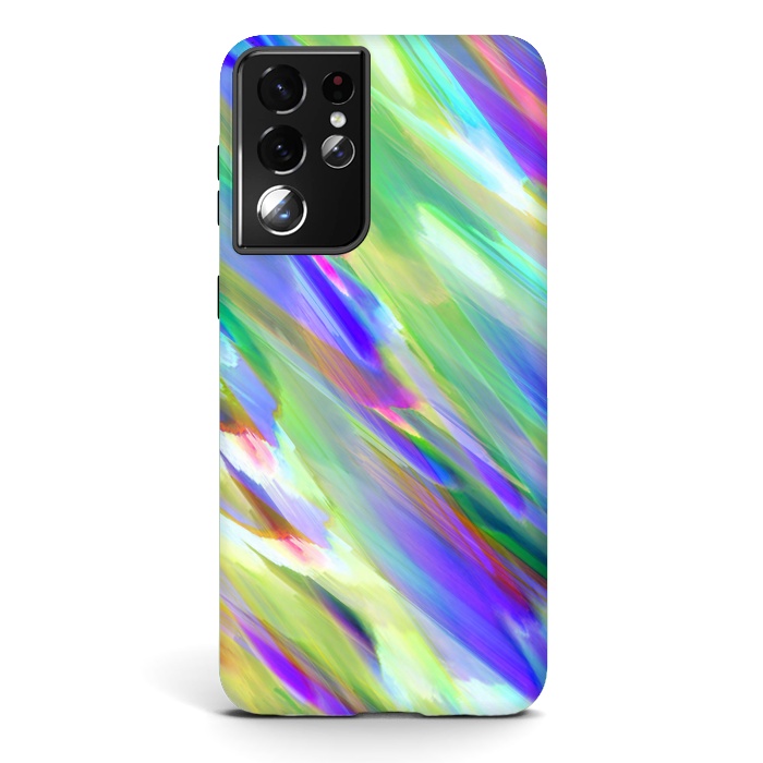 Galaxy S21 ultra StrongFit Colorful digital art splashing G401 by Medusa GraphicArt