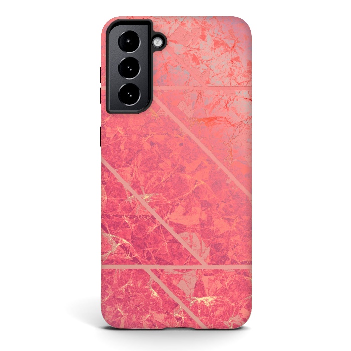 Galaxy S21 StrongFit Pink Marble Texture G281 by Medusa GraphicArt