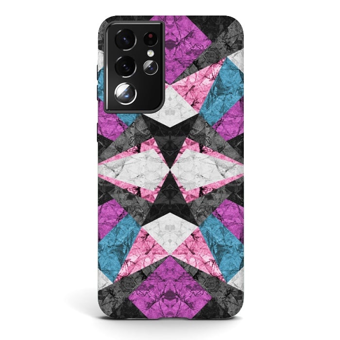 Galaxy S21 ultra StrongFit Marble Geometric Background G438 by Medusa GraphicArt