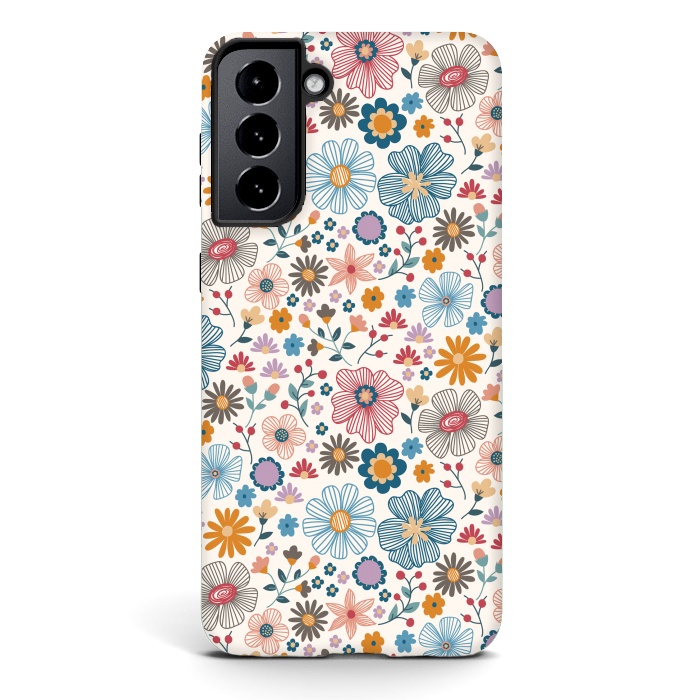 Galaxy S21 plus StrongFit Winter Wild Bloom  by TracyLucy Designs