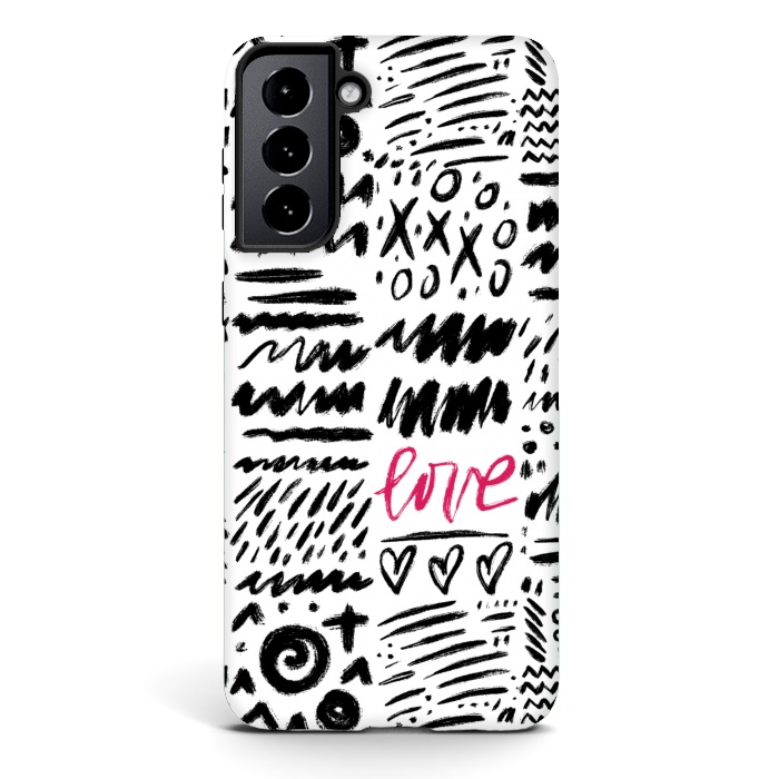 Galaxy S21 StrongFit Love Scribbles by Noonday Design