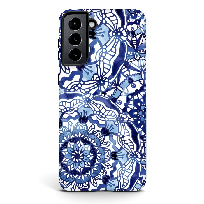 Galaxy S21 StrongFit Delft Blue Mandalas by Noonday Design