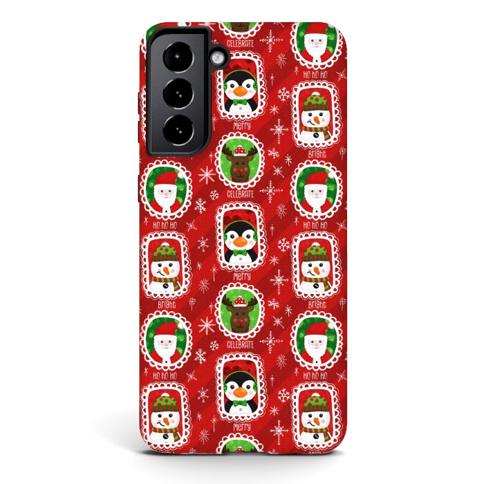 Galaxy S21 StrongFit Santa and Friends by Noonday Design