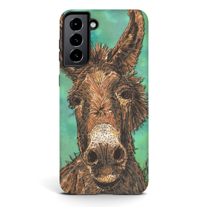 Galaxy S21 plus StrongFit Little Brown Donkey by Lotti Brown