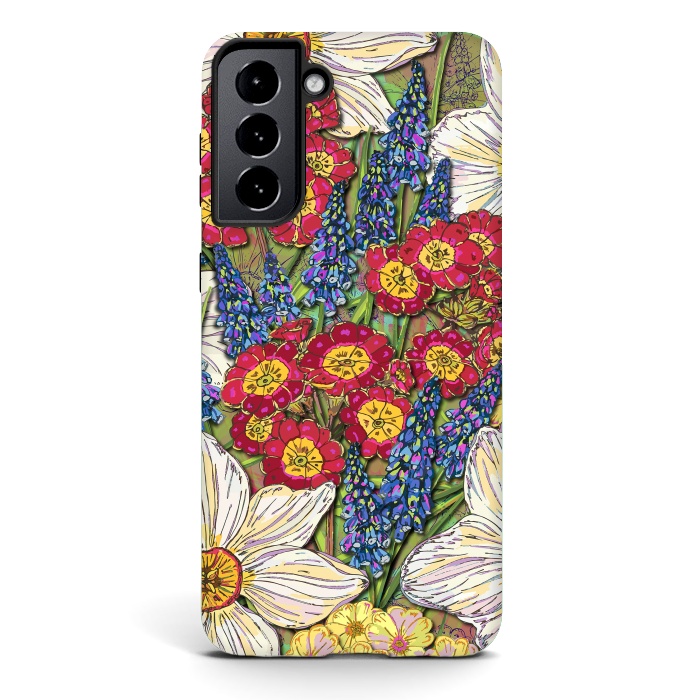 Galaxy S21 StrongFit Spring Flowers by Lotti Brown