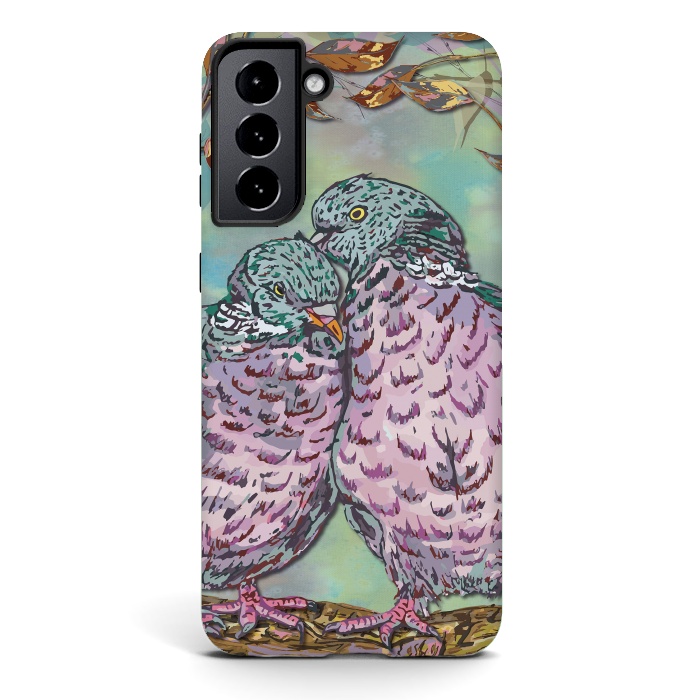 Galaxy S21 StrongFit Loving Ring Doves by Lotti Brown