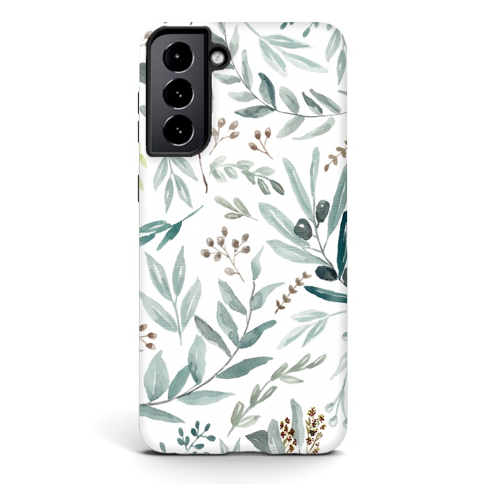 Galaxy S21 plus StrongFit Eucalyptus Pattern by Anis Illustration