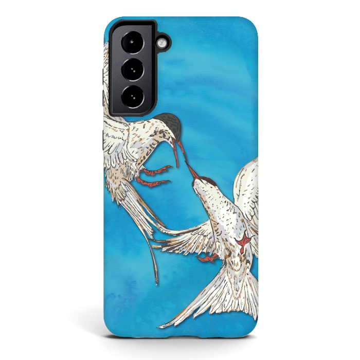 Galaxy S21 StrongFit Arctic Terns by Lotti Brown