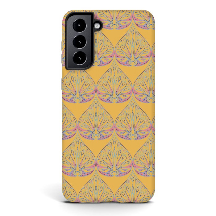 Galaxy S21 StrongFit Art Deco - Yellow by Lotti Brown