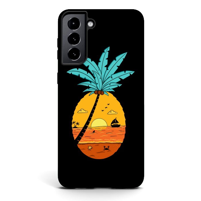 Galaxy S21 StrongFit Pineapple Nature Black by Coffee Man