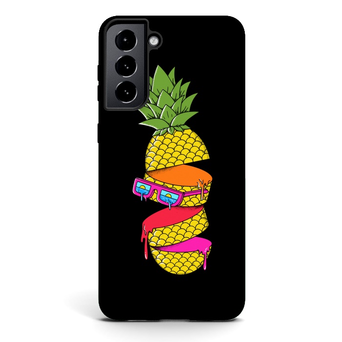 Galaxy S21 plus StrongFit Pineapple colors Black by Coffee Man