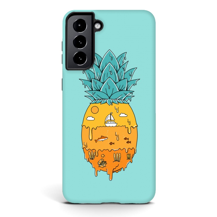 Galaxy S21 StrongFit Pineapple Landscape green by Coffee Man