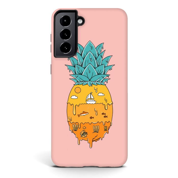 Galaxy S21 plus StrongFit Pineapple Landscape pink by Coffee Man